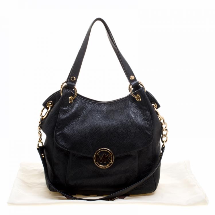 Pre Owned Michael Kors Black Leather Shoulder Bag