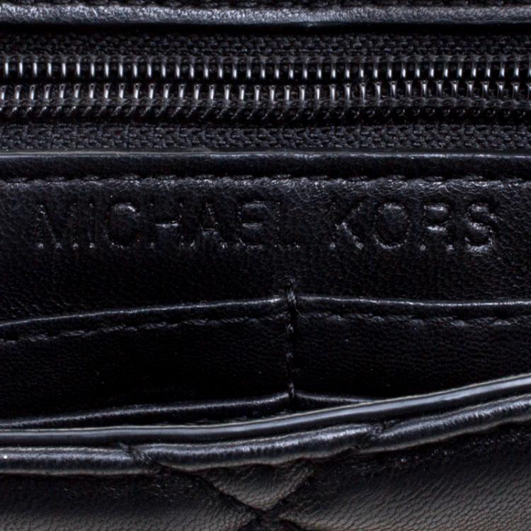 Pre Owned Michael Kors Black Quilted Leather Small Sloan Messenger Bag 