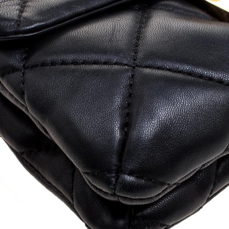 Pre Owned Michael Kors Black Quilted Leather Small Sloan Messenger Bag 