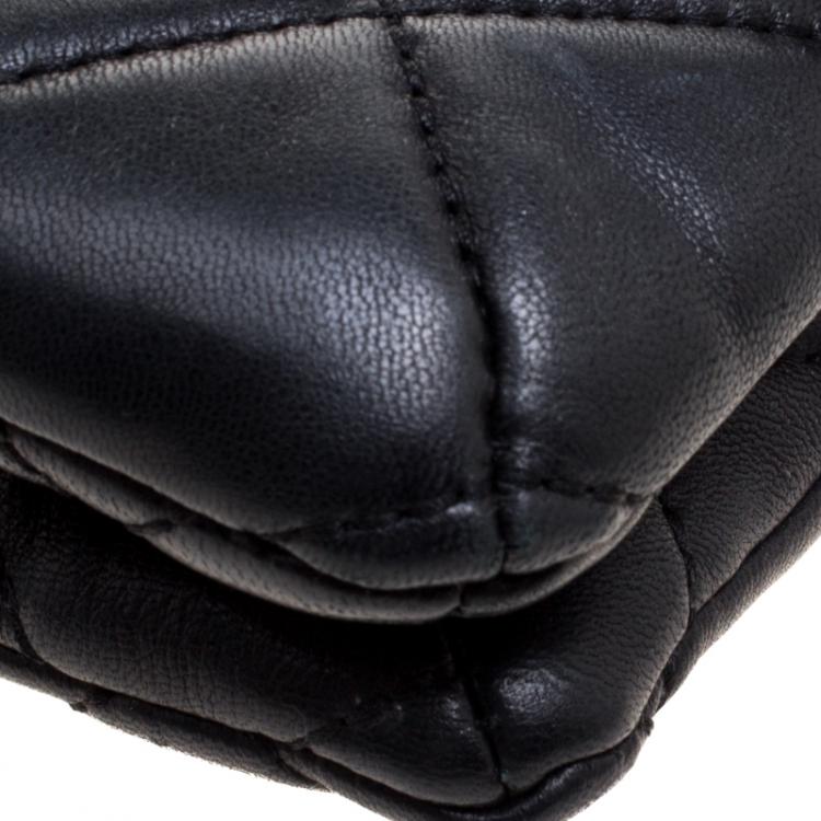 Pre Owned Michael Kors Black Quilted Leather Small Sloan Messenger Bag 