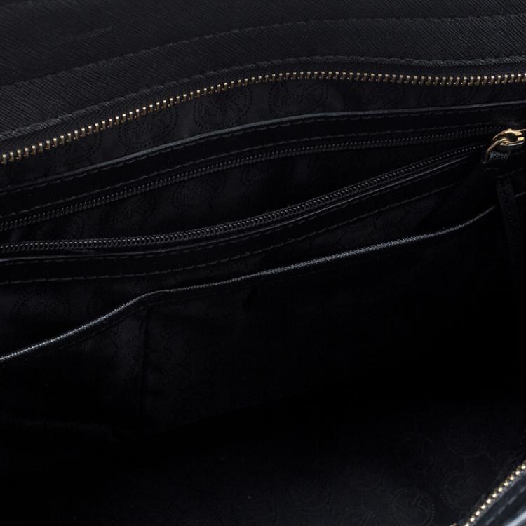 Pre Owned Michael Kors Black Leather Medium Selma Studded Tote