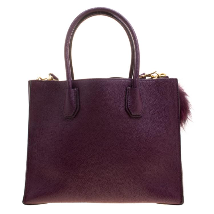 Pre Owned Michael Kors Burgundy Leather Mercer Tote