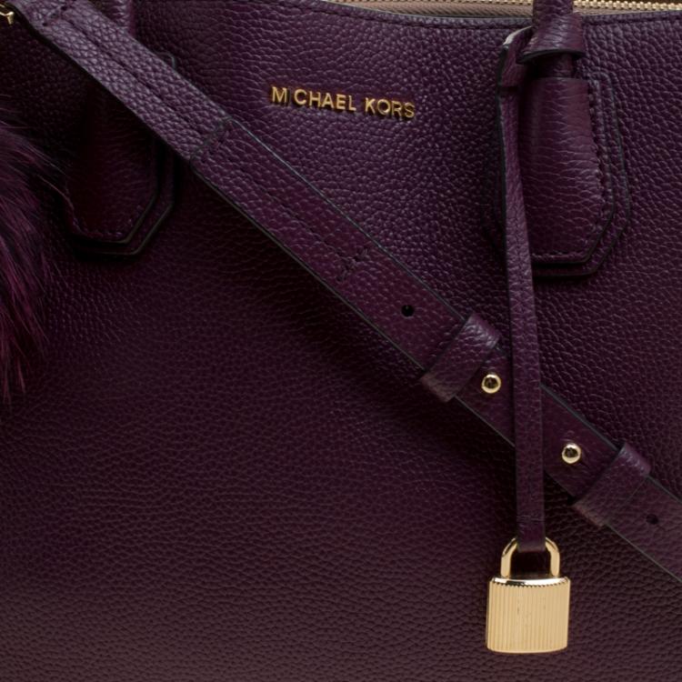 Pre Owned Michael Kors Burgundy Leather Mercer Tote