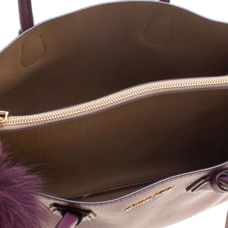 Pre Owned Michael Kors Burgundy Leather Mercer Tote