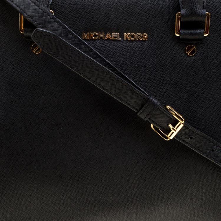 Pre Owned Michael Kors Black Saffiano Leather Medium Selma Tote