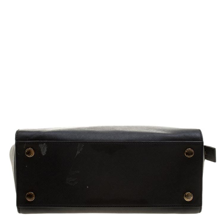 Pre Owned Michael Kors Black Saffiano Leather Medium Selma Tote