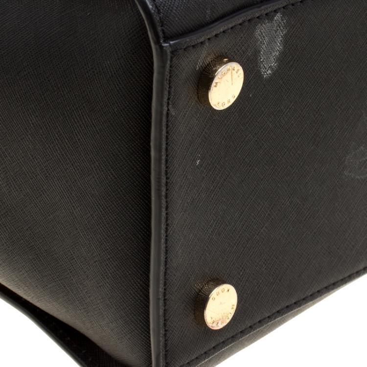 Pre Owned Michael Kors Black Saffiano Leather Medium Selma Tote