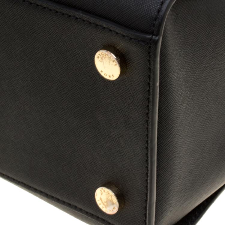 Pre Owned Michael Kors Black Saffiano Leather Medium Selma Tote
