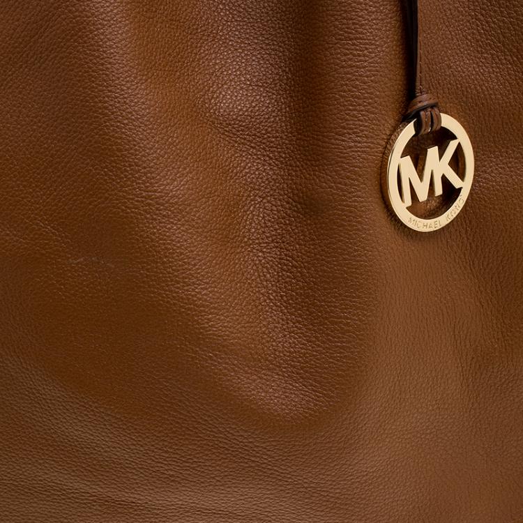 Pre Owned Michael Kors Cognac Leather Shopper Tote