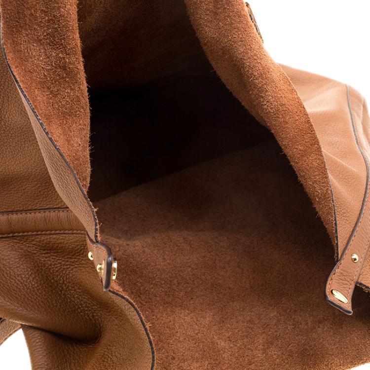 Pre Owned Michael Kors Cognac Leather Shopper Tote