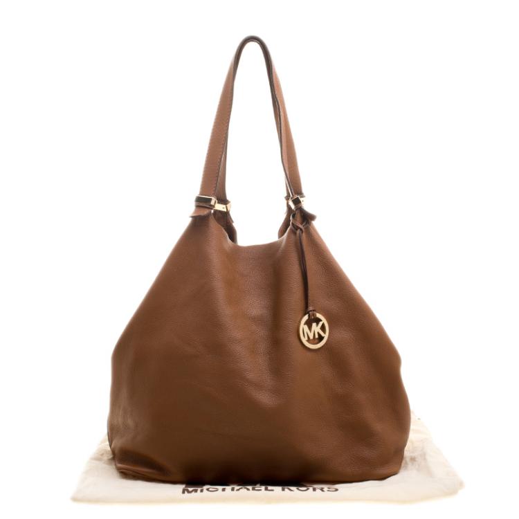 Pre Owned Michael Kors Cognac Leather Shopper Tote
