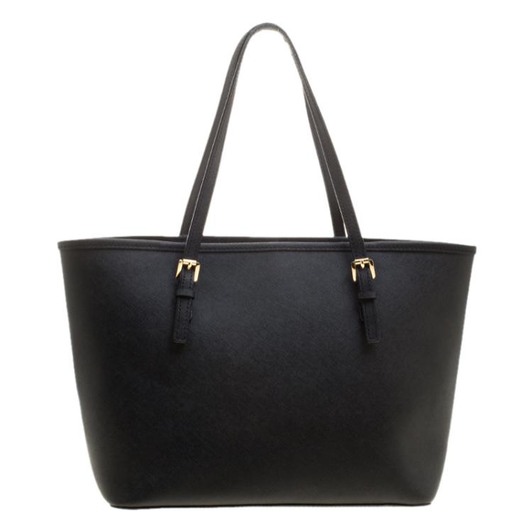 مملوكة مسبقًا Michael Kors Black Saffiano Leather Jetset Tote