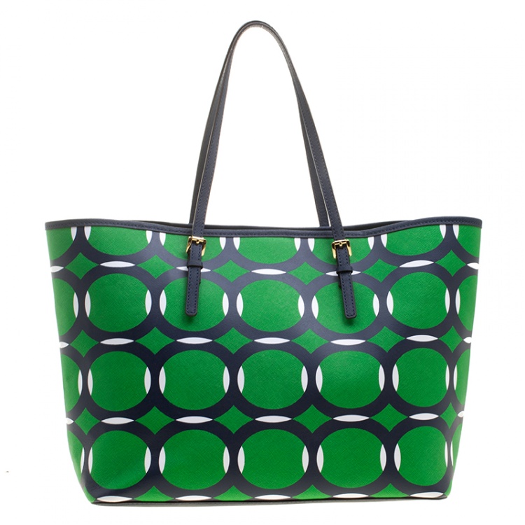 Pre Owned Michael Kors Multicolor Saffiano Leather Jetset Tote