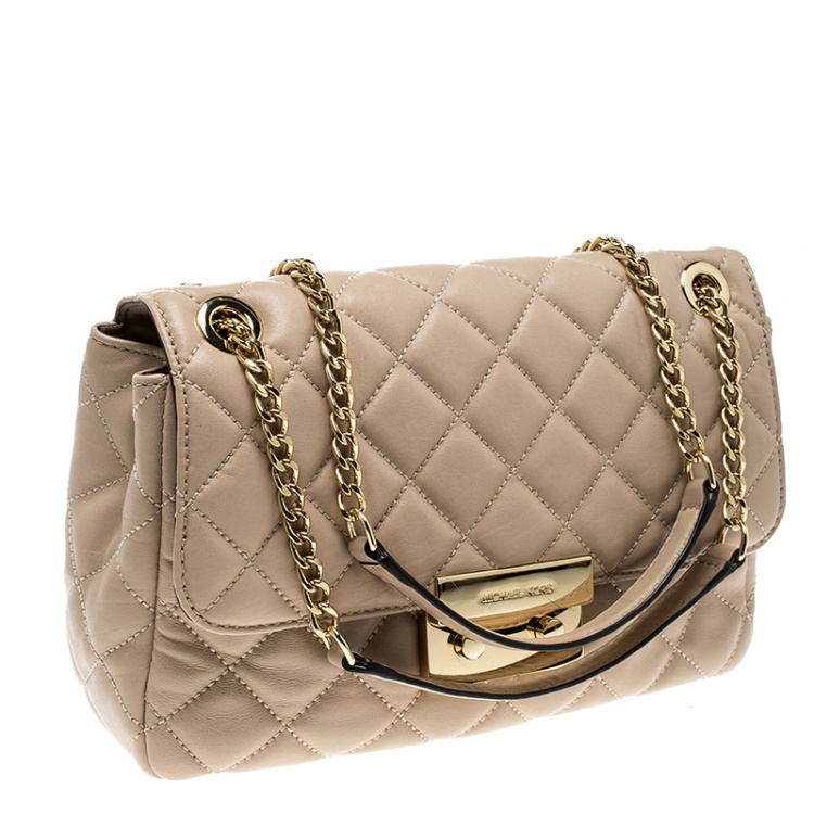 Pre Owned Michael Kors Pink Quilted Leather Shoulder Bag