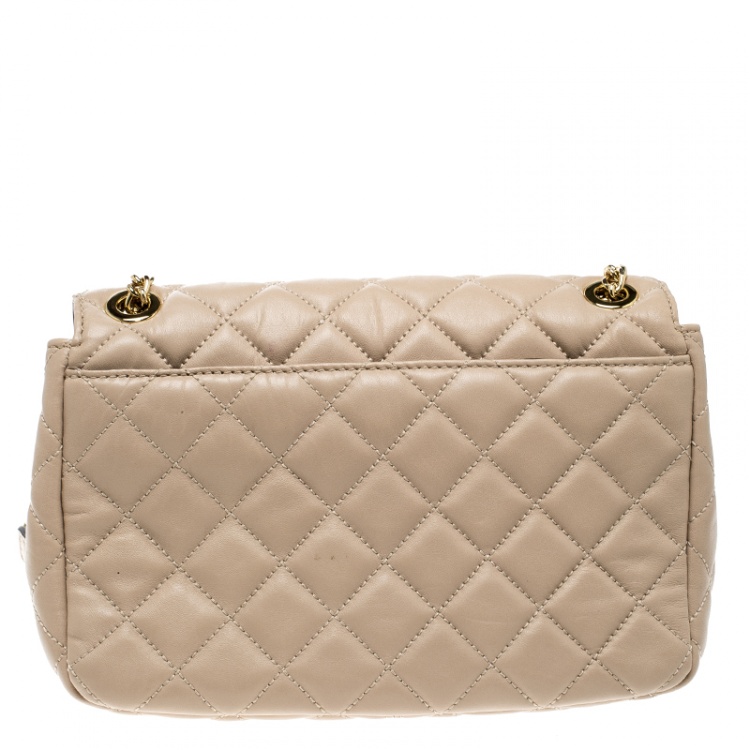 Pre Owned Michael Kors Pink Quilted Leather Shoulder Bag