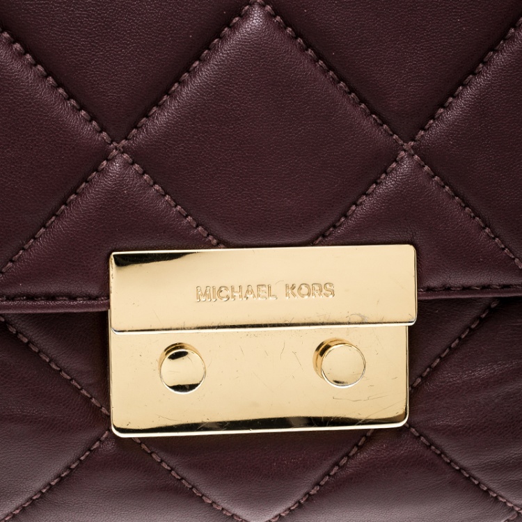 Pre Owned Michael Kors Burgundy Quilted Leather Sloan Shoulder Bag