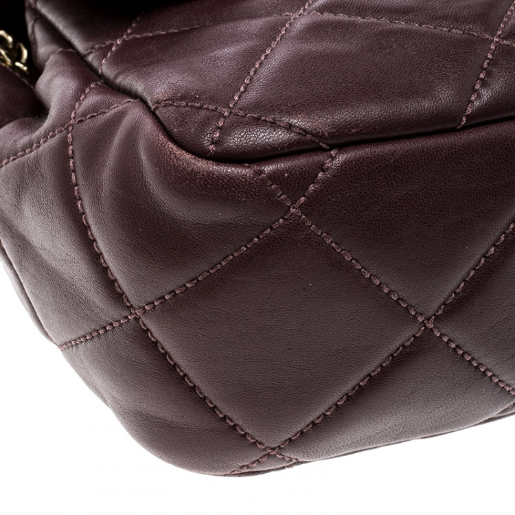 Pre Owned Michael Kors Burgundy Quilted Leather Sloan Shoulder Bag