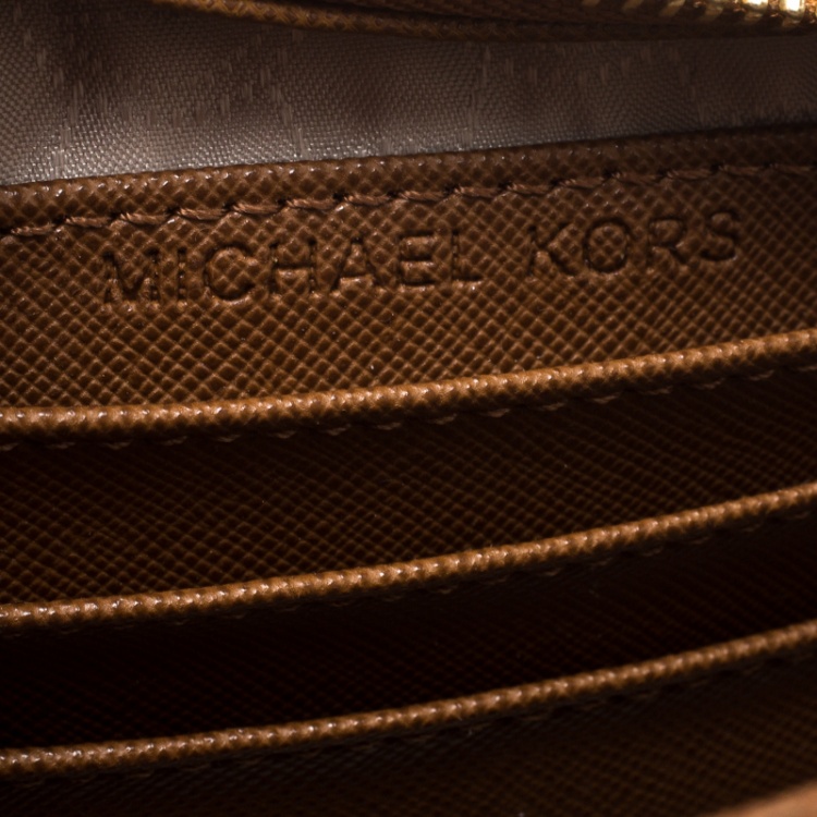 Pre Owned Michael Kors Brown Saffiano Leather Mini Selma Crossbody Bag