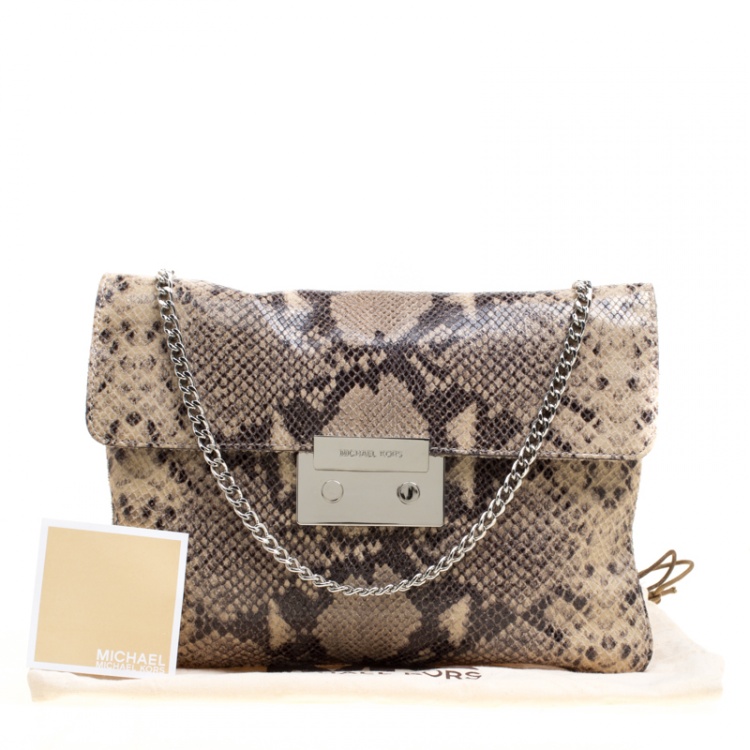 michael kors python bag silver