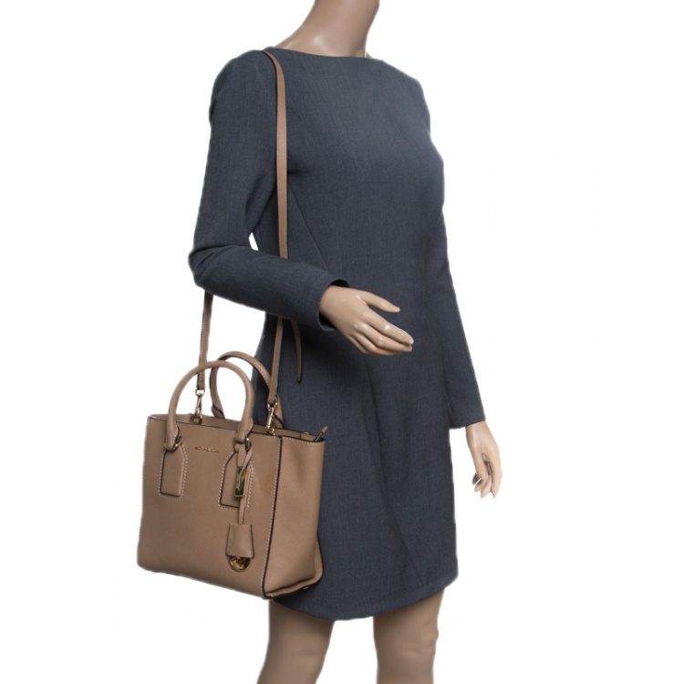 Pre Owned Michael Kors Brown Leather Medium Selby Tote