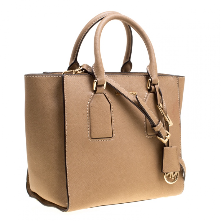 Pre Owned Michael Kors Brown Leather Medium Selby Tote