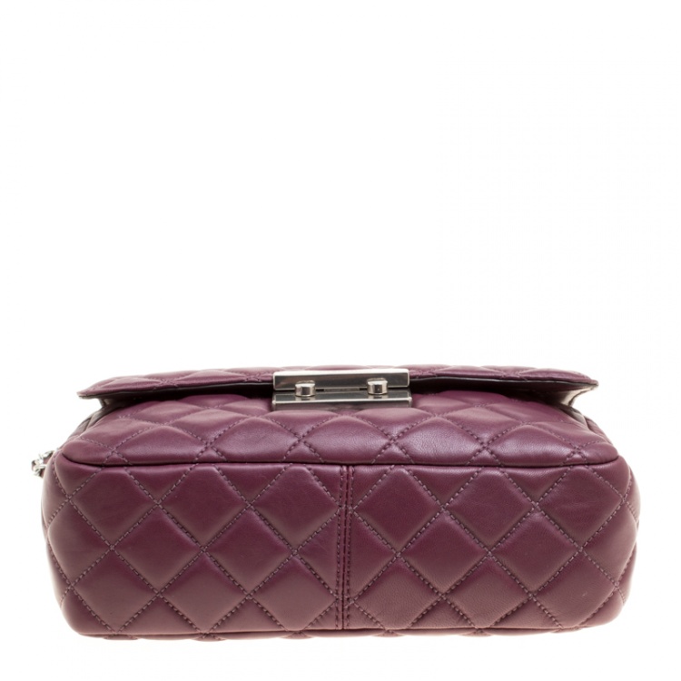 Pre Owned Michael Kors Burgundy Quilted Leather Sloan Shoulder Bag