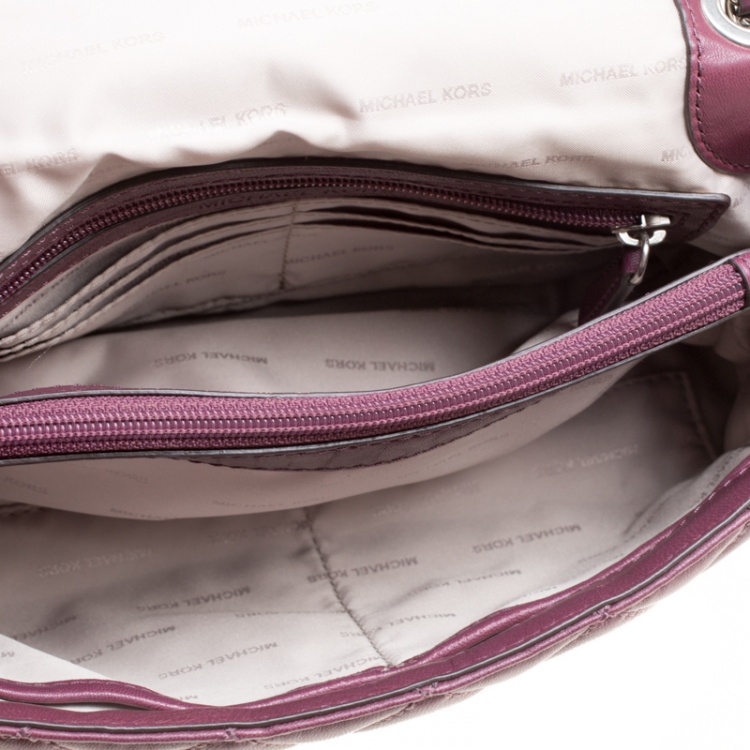 Pre Owned Michael Kors Burgundy Quilted Leather Sloan Shoulder Bag