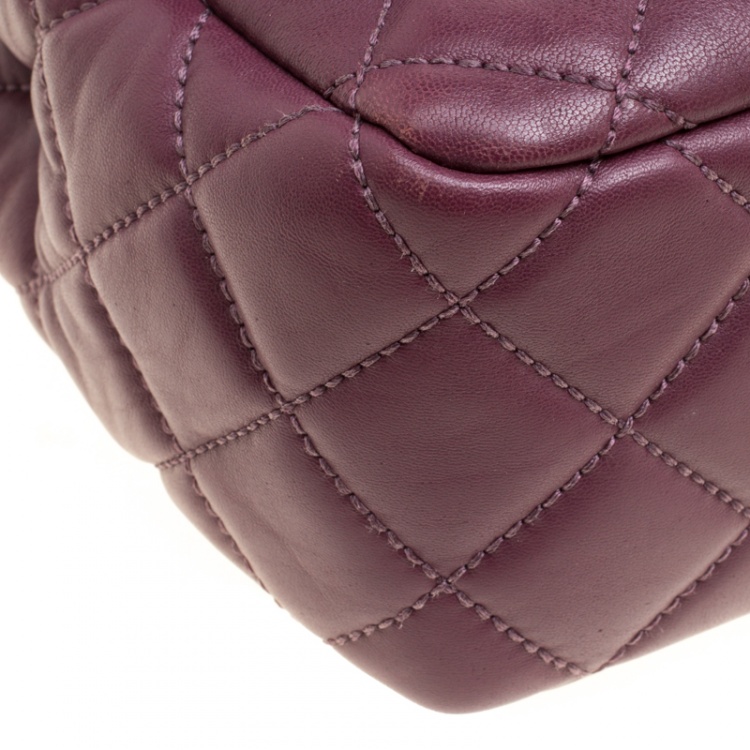 Pre Owned Michael Kors Burgundy Quilted Leather Sloan Shoulder Bag