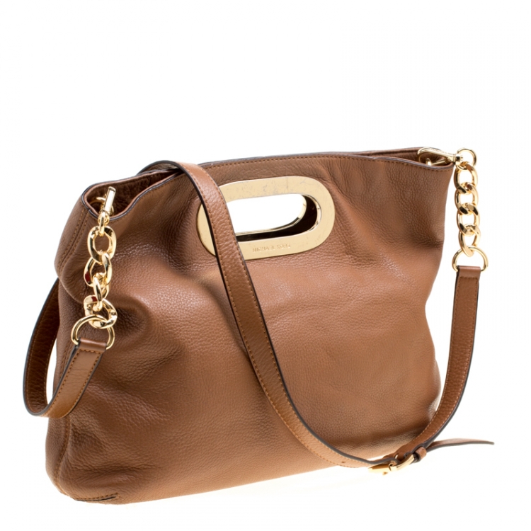 Pre Owned Michael Kors Brown Leather Berkley Shoulder Bag