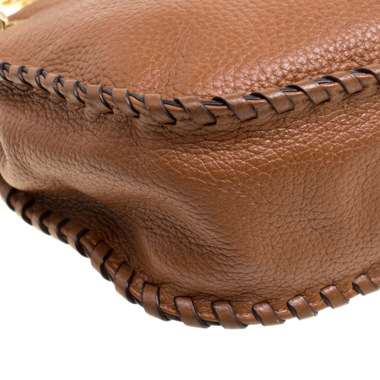 Pre Owned Michael Michael Kors Brown Leather Crossbody Bag