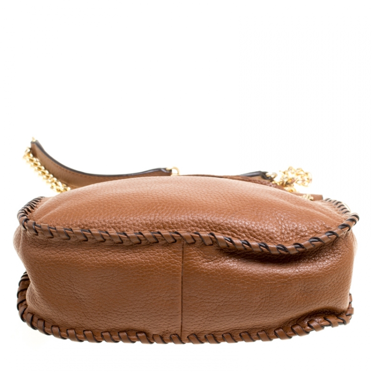 Pre Owned Michael Michael Kors Brown Leather Crossbody Bag