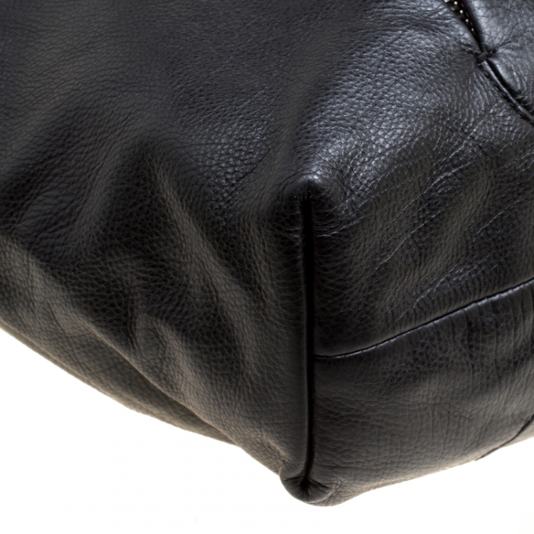 Pre Owned  Michael Kors Black Leather Twisted Handle Hobo