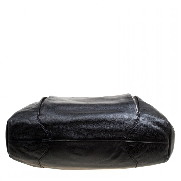 Pre Owned  Michael Kors Black Leather Twisted Handle Hobo