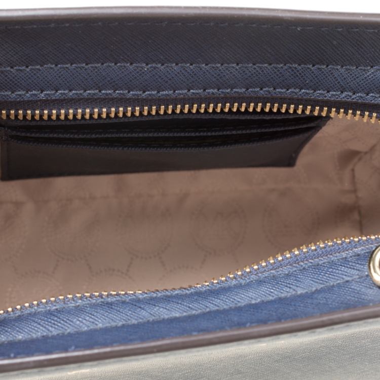 Pre Owned  Michael Kors Blue Saffiano Leather Mini Selma Crossbody Bag