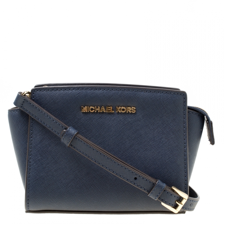MICHAEL Michael Kors Selma Mini Messenger Bag - Navy in Blue