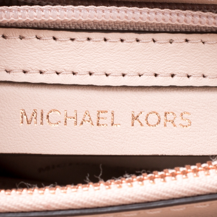 Pre Owned Michael Kors Blush Pink Leather Studded Whitney Shoulder Bag