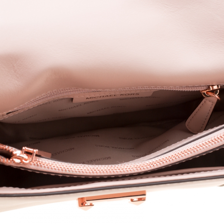 Pre Owned Michael Kors Blush Pink Leather Studded Whitney Shoulder Bag