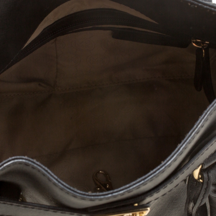 Pre Owned Michael Michael Kors Blue Leather Hamilton Tote