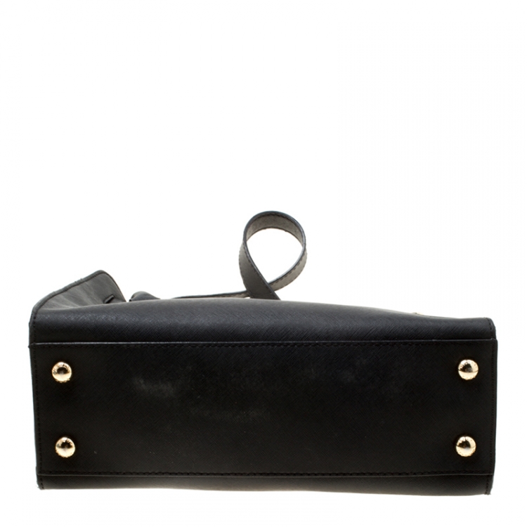 Pre Owned MICHAEL Micheal Kors Black Leather East/West Hamilton Satchel
