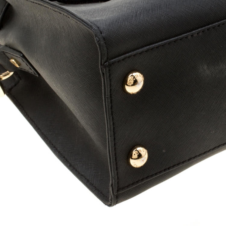 Pre Owned MICHAEL Micheal Kors Black Leather East/West Hamilton Satchel