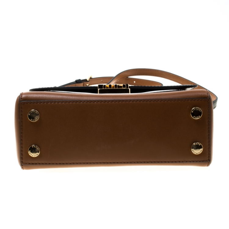 Pre Owned Michael Kors Tri Color Leather Medium Mindy Satchel