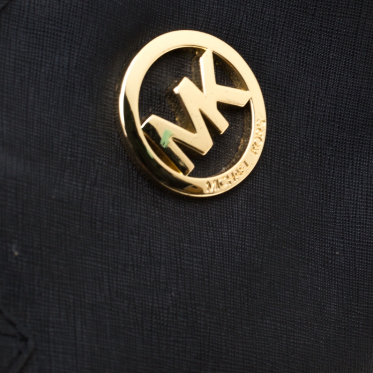 Pre Owned Michael Kors Black Saffiano Leather  Shopper Tote