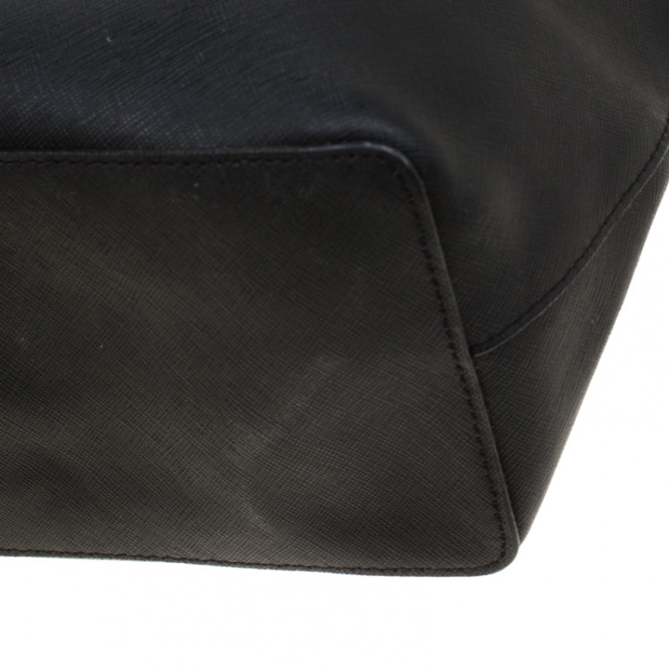 Pre Owned Michael Kors Black Saffiano Leather  Shopper Tote