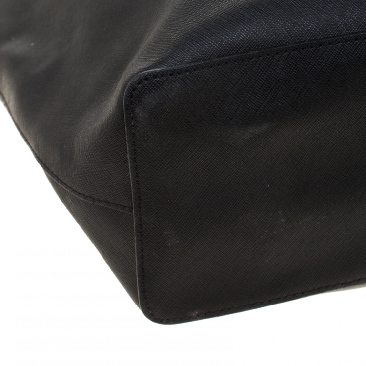 Pre Owned Michael Kors Black Saffiano Leather  Shopper Tote
