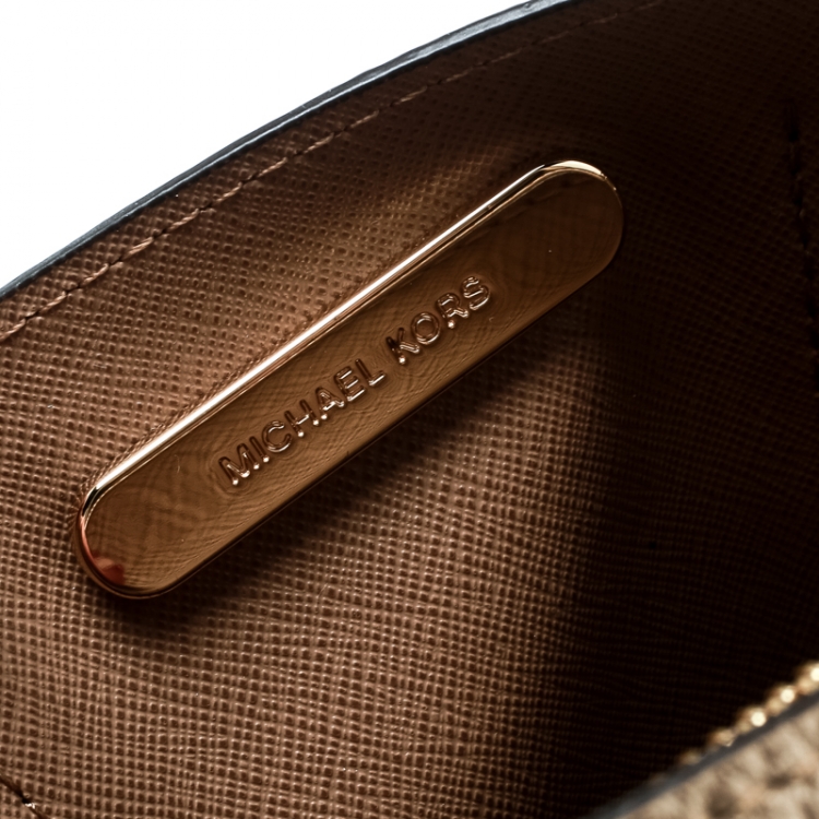 Pre Owned Michael Kors Gold Leather Mercer Top Handle Bag