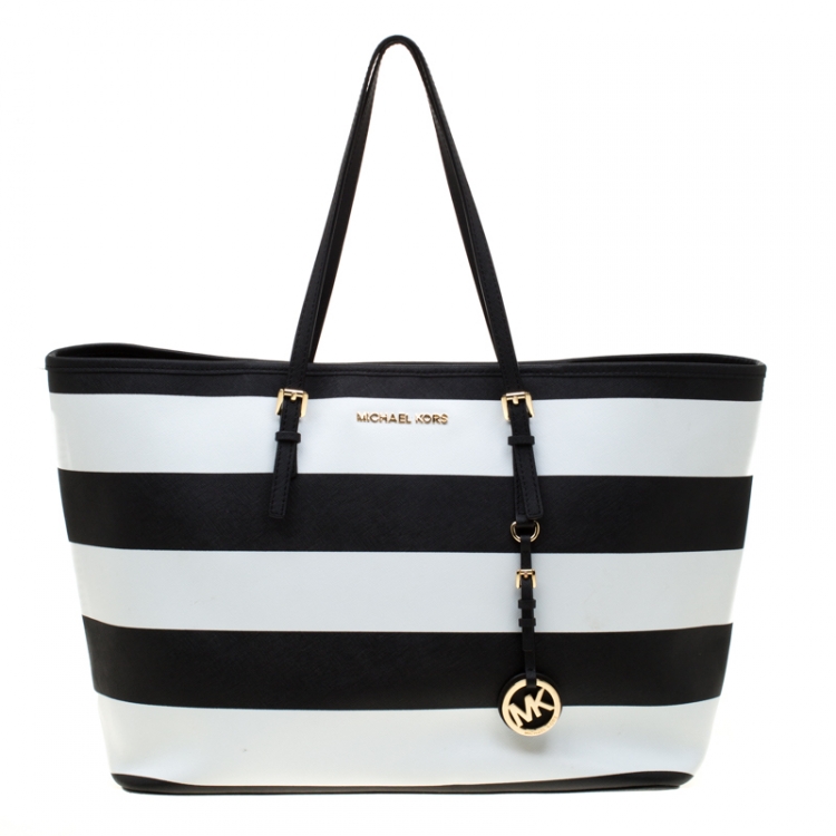 black and white MK purse