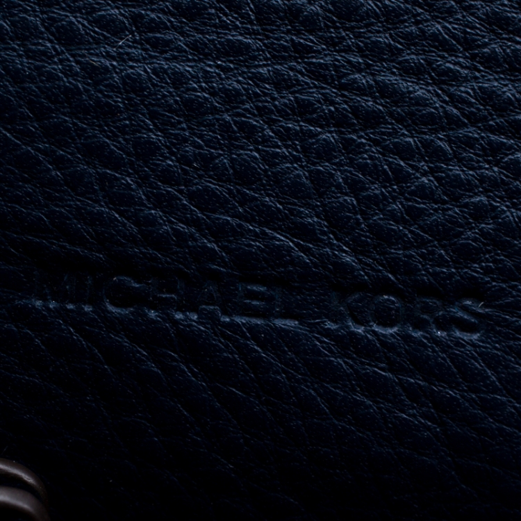 Pre Owned Michael Kors Blue Leather Hudson Crossbody Bag