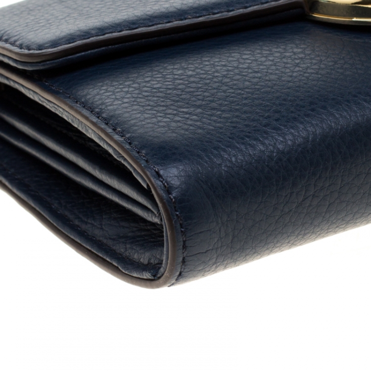 Pre Owned Michael Kors Blue Leather Hudson Crossbody Bag