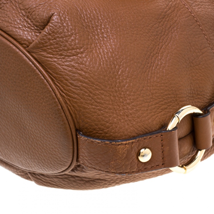 Pre Owned Michael Kors Brown Leather Fulton Hobo 