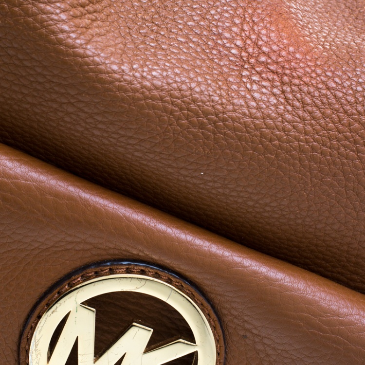 Pre Owned Michael Kors Brown Leather Fulton Hobo 